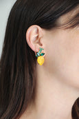 Fruit Collection Lemon Crystal Cluster Earrings