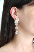 Iridescent Bridal Chandeliers, AB Crystal Chandelier, Bridal Iridescent long Earrings, Bridal Earrings, Bridal Long AB Crystal Earrings