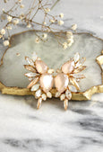 Andrea Ivory Cream Austrian Crystal Statement Climbing Bridal Gold Earrings