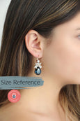 Orange Blue Earrings, Blue Navy Orange Drop Crystal Earrings, Bridesmaids Earrings, Orange Blue Drop Earrings, Gift For Her, Orange Earrings