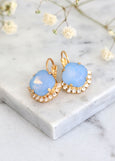 Blue Drop Earrings, Bridal Light Blue Crystal Earrings