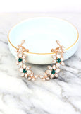 Ear Climber Earrings, Emerald Ear cuff Earrings, Bridal Climber Crystal Earrings, Green Ear Cuff Earrings, Trending Bridal Emerald Earrings