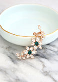 Ear Climber Earrings, Emerald Ear cuff Earrings, Bridal Climber Crystal Earrings, Green Ear Cuff Earrings, Trending Bridal Emerald Earrings