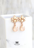 Ivory Drop Earrings, Ivory Cream Bridal Chandelier Earrings, Ivory Crystal Earrings, Bridal Cream Drop Crystal Earrings, Bridal Earrings