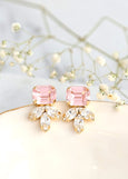 Blush Pink Stud Earrings, Rose Crystal Earrings, Bridal Blush Earrings, Bridesmaids Earrings, Gift For Her, Blush Pink Bridal Earrings