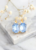 Blue Crystal Earrings, Light Blue Crystal Earrings, Aquamarine Bridal Earrings, Dusty Blue Earrings, Bridal Something Blue, Gift For Her