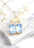 Blue Crystal Earrings, Light Blue Crystal Earrings, Aquamarine Bridal Earrings, Dusty Blue Earrings, Bridal Something Blue, Gift For Her