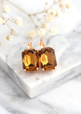 Brown Drop Earrings, Brown Crystal Earrings, Earrings, Topaz Crystal Earrings, Gift For Her, Bridesmaids Earrings, Chocolate Gold Earring