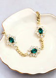 Emerald Green Choker Necklace, Bridal Emerald Necklace, Statement Choker Necklace, Bridal Statement Necklace, Crystal Choker Gold Necklace