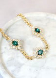 Emerald Green Choker Necklace, Bridal Emerald Necklace, Statement Choker Necklace, Bridal Statement Necklace, Crystal Choker Gold Necklace