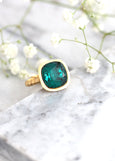 Cocktail Crystal Ring, Crystal Gold Ring, Emerald Green Crystal Ring, Emerald Green Crystal Ring, Gift For Her, Statement Green Crystal Ring