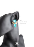 Turquoise Stud Earrings, Blue Lagoon Cluster Stud Earrings, Bridal Sky Blue Crystal Earrings, Turquoise Crystal Stud Earrings, Blue Studs
