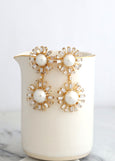 Pearl Bridal Earring, Modern Pearl Earrings, Bridal Pearl Chandelier Crystal Earrings, Long Crystal Bridal Pearl Earrings, Pearl Earrings