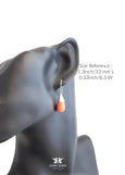 Coral Earrings, Coral Drop Silver Earrings, Coral Sterling Silver Earrings, Coral Drop Earrings, Bridesmaids Coral Earrings, Gift For Woman