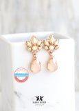 Ivory Drop Earrings, Ivory Cream Bridal Chandelier Earrings, Ivory Crystal Earrings, Bridal Cream Drop Crystal Earrings, Bridal Earrings