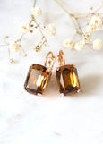 Brown Drop Earrings, Brown Crystal Earrings, Earrings, Topaz Crystal Earrings, Gift For Her, Bridesmaids Earrings, Chocolate Gold Earring