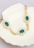 Emerald Green Choker Necklace, Bridal Emerald Necklace, Statement Choker Necklace, Bridal Statement Necklace, Crystal Choker Gold Necklace
