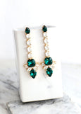 Emerald Chandelier Earrings, Emerald Green Crystal Earrings, Bridal Emerald LONG Earrings, Emerald Statement Crystal Earrings, Gift For Her