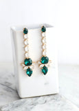 Emerald Chandelier Earrings, Emerald Green Crystal Earrings, Bridal Emerald LONG Earrings, Emerald Statement Crystal Earrings, Gift For Her