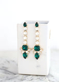 Emerald Chandelier Earrings, Emerald Green Crystal Earrings, Bridal Emerald LONG Earrings, Emerald Statement Crystal Earrings, Gift For Her