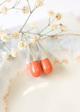 Coral Earrings, Coral Drop Silver Earrings, Coral Sterling Silver Earrings, Coral Drop Earrings, Bridesmaids Coral Earrings, Gift For Woman