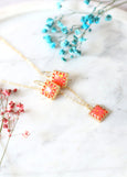 Opal Necklace, Opal Gold Filled Necklace, Fire Opal Necklace, Gift for her, Christmas Gift, Australian Opal, Orange Silver Opal Necklace