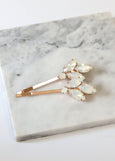 White Opal Bobby Pin, Bridal White Opal Crystal Hair Pin, Bridal Opal Crystal Hair Jewelry, White Opal Gold Bobby Pin, Bridal Bobby Pin