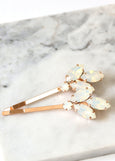 White Opal Bobby Pin, Bridal White Opal Crystal Hair Pin, Bridal Opal Crystal Hair Jewelry, White Opal Gold Bobby Pin, Bridal Bobby Pin