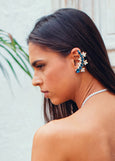 Blue Navy Ear Climber Earrings, Bridal Ear Crawler Earrings, Bridal Climber Crystal Earrings, Navy Blue Statement Crystal Ear Climbers