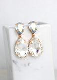 Dusty Blue Statement Long Earrings, Blue Dusty Chandelier Earrings, Light Blue Crystal Earrings, Bridal Dusty Blue Crystal Drop Earrings.