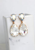 Dusty Blue Statement Long Earrings, Blue Dusty Chandelier Earrings, Light Blue Crystal Earrings, Bridal Dusty Blue Crystal Drop Earrings.