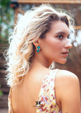 Turquoise Stud Earrings, Blue Lagoon Cluster Stud Earrings, Bridal Sky Blue Crystal Earrings, Turquoise Crystal Stud Earrings, Blue Studs