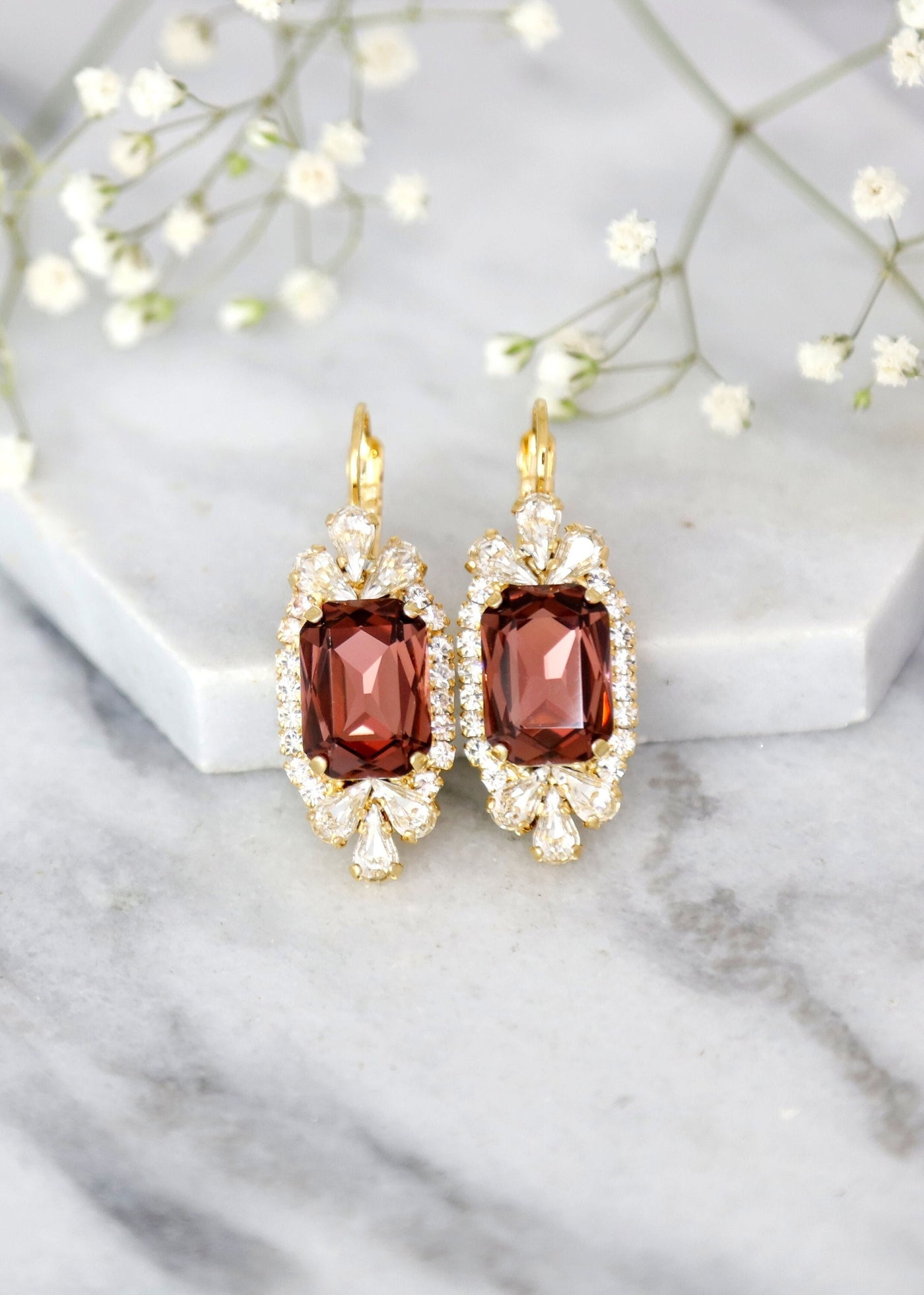 Burgundy Earrings, Bridal burgundy Drop Earrings, burgundy Crystal Lever Back Earrings, Bridesmaids Earrings, burgundy Maroon Drop Earrings