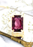 Purple Cocktail Crystal Ring, Purple Amethyst Statement Crystal Ring, Purple Statement Gold Crystal Ring, Adjustable Cocktail Purple Ring