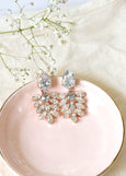 Dusty Blue Chandelier Earrings, Dusty Blue Drop Earrings, Bridal Dusty Blue Earrings, Bridesmaids Earrings, Dusty Blue Bridal Earrings