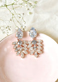 Dusty Blue Chandelier Earrings, Dusty Blue Drop Earrings, Bridal Dusty Blue Earrings, Bridesmaids Earrings, Dusty Blue Bridal Earrings