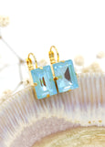 Blue Drop Earrings, Ultra Blue Crystal Drop Earrings. Light Blue Crystal Earrings, Emerald Cut Blue Earrings, Gift For Her, Blue Earrings