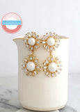 Pearl Bridal Earring, Modern Pearl Earrings, Bridal Pearl Chandelier Crystal Earrings, Long Crystal Bridal Pearl Earrings, Pearl Earrings