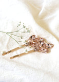 Blush Pink Bobby Pin, Bridal Blush Rose Crystal Hair Pin, Bridal Blush Crystal Hair Jewelry, Morganite Gold Bobby Pin, Bridal Bobby Pin