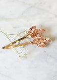 Blush Pink Bobby Pin, Bridal Blush Rose Crystal Hair Pin, Bridal Blush Crystal Hair Jewelry, Morganite Gold Bobby Pin, Bridal Bobby Pin