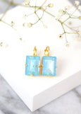 Blue Drop Earrings, Ultra Blue Crystal Drop Earrings. Light Blue Crystal Earrings, Emerald Cut Blue Earrings, Gift For Her, Blue Earrings