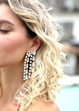 Statement Crystal Earrings, Oversize Bridal Crystal Earrings, Climbing Chandelier Bridal Earrings, Long Climbing Crystal Earrings
