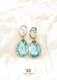 Aquamarine Statement Long Earrings, Aquamarine Chandelier Earrings, Light Blue Crystal Earrings, Bridal Aqua Blue Crystal Drop Earrings.