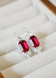 Red Drop Earrings, Bridal Red Maroon Crystal Earrings, Bridal Red Ruby Earrings, Gift For Her, Gift For Her, Maroon Red Crystal Earrings