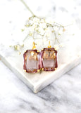 Purple Drop Earrings, Amethyst Crystal Drop Earrings, Bridal Purple Crystal Earrings, Amethyst Purple Crystal Earrings, Purple Earrings