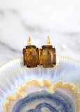 Brown Drop Earrings, Smokey Topaz Austrian Crystal Drop Earrings, Bridal Brown Crystal Earrings, Brown Lever Back Crystal Earrings