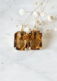 Brown Drop Earrings, Smokey Topaz Austrian Crystal Drop Earrings, Bridal Brown Crystal Earrings, Brown Lever Back Crystal Earrings