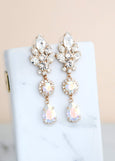 Iridescent Bridal Chandeliers, AB Crystal Chandelier, Bridal Iridescent long Earrings, Bridal Earrings, Bridal Long AB Crystal Earrings
