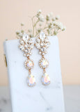 Iridescent Bridal Chandeliers, AB Crystal Chandelier, Bridal Iridescent long Earrings, Bridal Earrings, Bridal Long AB Crystal Earrings