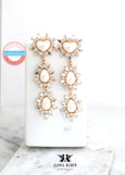 Pearl Chandelier Earring, Modern Pearl Earrings, Bridal Pearl Crystal Earrings, Long Crystal Bridal Pearl Earrings, Pearl Hear Earrings